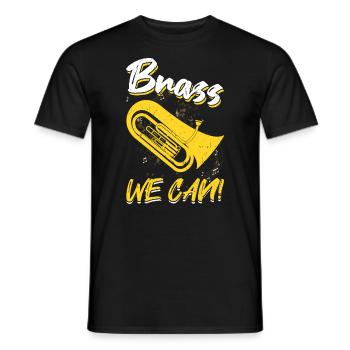 Brass We Can - Euphonium - Männer T-Shirt - Schwarz - Vorne - AI Model Male 178 light (178cm)