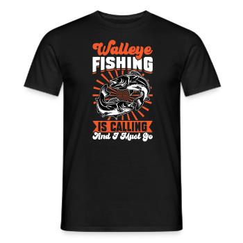 Walleye Fishing Is Calling - Walleye Hunter - Men's T-Shirt - black - Front - AI Model Male 178 light (178cm)
