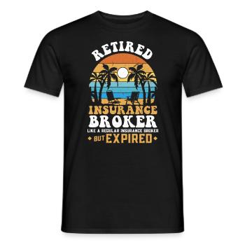 Courtier d’assurance retraité - Agent d’assurance - T-shirt homme - noir - Devant - AI Model Male 178 light (178cm)