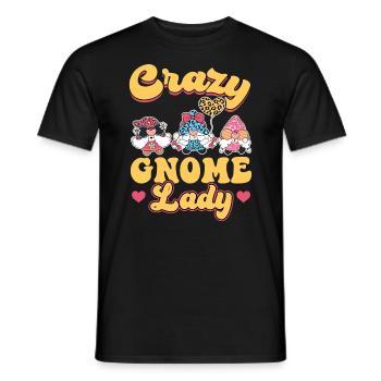 Crazy Gnome Lady - Gnome Gardening - T-shirt homme - noir - Devant - AI Model Male 178 light (178cm)