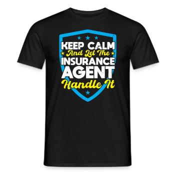 Laissez l’agent d’assurance s’en occuper - T-shirt homme - noir - Devant - AI Model Male 178 light (178cm)