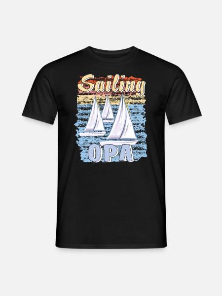 BOOTE SAILING OPA - Männer T-Shirt - Schwarz