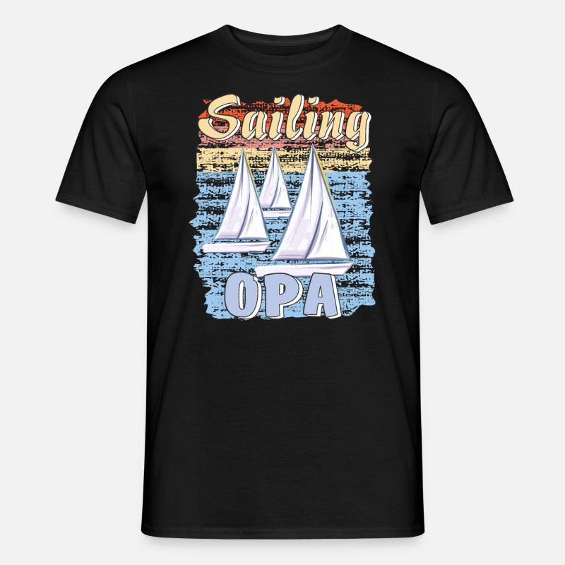 BOOTE SAILING OPA - Männer T-Shirt - Schwarz