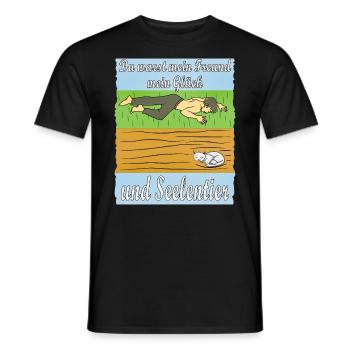 MENSCH TRAURIG KATZE - Männer T-Shirt - Schwarz - Vorne - AI Model Male 178 light (178cm)