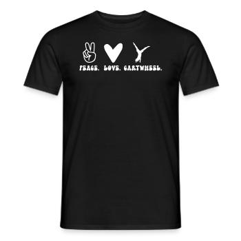 Paix. Amour. Roue. - T-shirt homme - noir - Devant - AI Model Male 178 light (178cm)