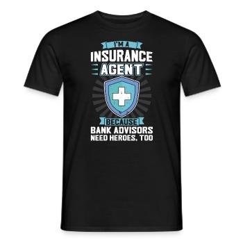 Assureur - T-shirt homme - noir - Devant - AI Model Male 178 light (178cm)
