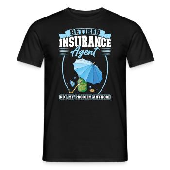 Agent d’assurance à la retraite - T-shirt homme - noir - Devant - AI Model Male 178 light (178cm)