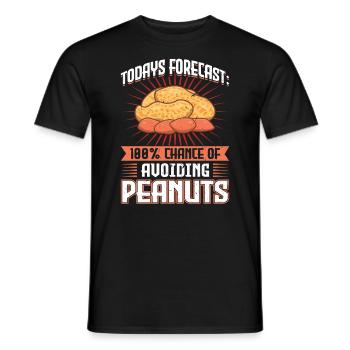 100% de chances d’éviter les arachides - Allergique aux arachides - T-shirt homme - noir - Devant - AI Model Male 178 light (178cm)