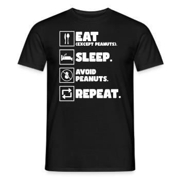 Eat. Sleep. Avoid Peanuts. Repeat. Peanut Allergic - Männer T-Shirt - Schwarz - Vorne - AI Model Male 178 light (178cm)