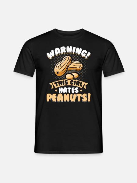 This Girl Hates Peanuts - Peanut Allergic - Men's T-Shirt - black