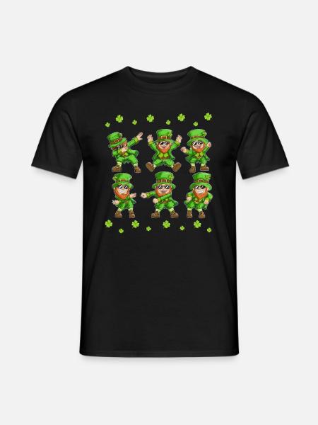 Dabbing Dancing Leprechaun Ireland St Patrick's Day - Men's T-Shirt - black