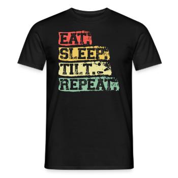 Eat. Sleep. Tilt. Repeat. -Pinball - Men's T-Shirt - black - Front - AI Model Male 178 light (178cm)