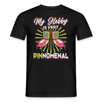 Mon passe-temps est Pinomenal - Pinball - T-shirt homme - noir - Devant - AI Model Male 178 light (178cm)