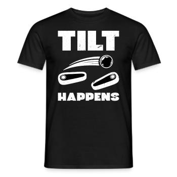 Tilt Happens - Pinball - Men's T-Shirt - black - Front - AI Model Male 178 light (178cm)