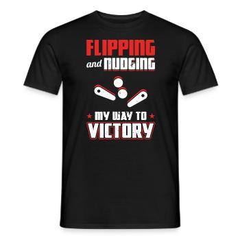 Flipping And Nudging My Way To Victory - Pinball - T-shirt homme - noir - Devant - AI Model Male 178 light (178cm)