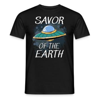 UFO SAVOR OF THE EARTH - Men's T-Shirt - black - Front - AI Model Male 178 light (178cm)