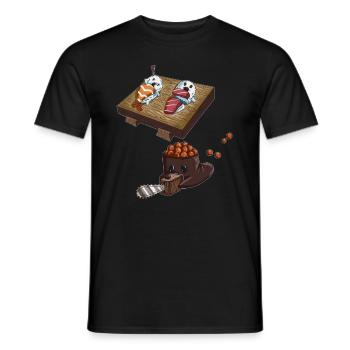 Japanische Sushi Kawaii Aisa Küche Reis Fisch - Männer T-Shirt - Schwarz - Vorne - AI Model Male 178 light (178cm)
