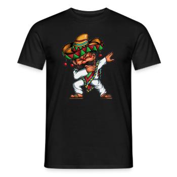 Dancing Mexican Mexico Dabbing Pocho Sobrero - Men's T-Shirt - black - Front - AI Model Male 178 light (178cm)