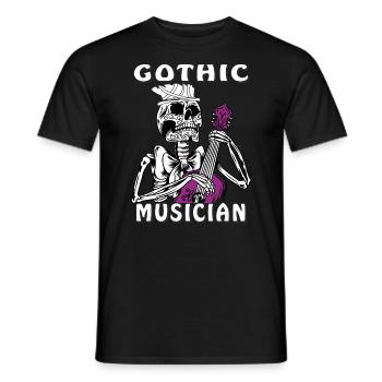 GOTHIC MUSICIAN - Männer T-Shirt - Schwarz - Vorne - AI Model Male 178 light (178cm)