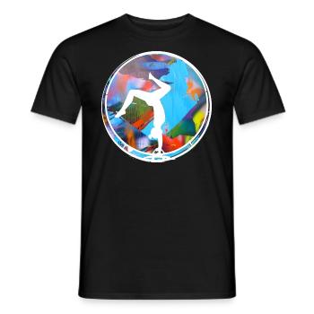 rhönrad,rad,tuniererin, sportlerin,bunt,graffiti - Männer T-Shirt - Schwarz - Vorne - AI Model Male 178 light (178cm)