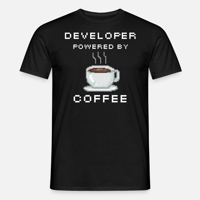 Developer powered by Coffee - Männer T-Shirt - Schwarz