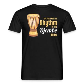 Djembe Player Drummer Music Drum Musician - Men's T-Shirt - black - Front - AI Model Male 178 light (178cm)