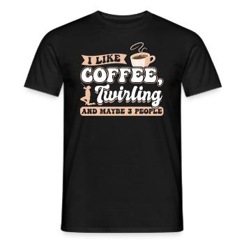 Coffee And Twirling - Baton Twirler - Men's T-Shirt - black - Front - AI Model Male 178 light (178cm)