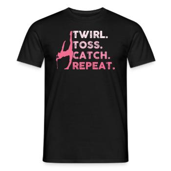 Twirl. Toss. Catch. Repeat. - Baton Twirler - Men's T-Shirt - black - Front - AI Model Male 178 light (178cm)