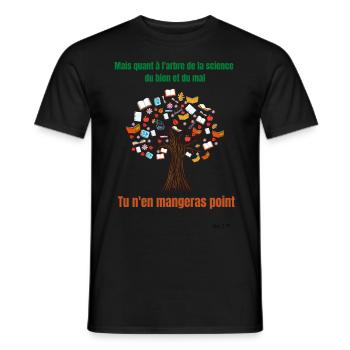 Mais quant à l'arbre de la science du bien et ! - T-shirt homme - noir - Devant - AI Model Male 178 light (178cm)