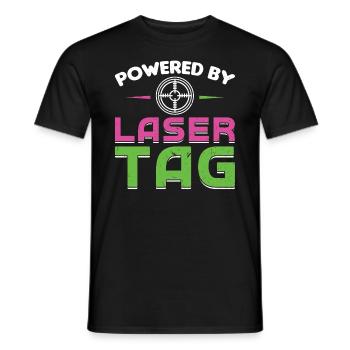 Propulsé par Laser Tag - T-shirt homme - noir - Devant - AI Model Male 178 light (178cm)