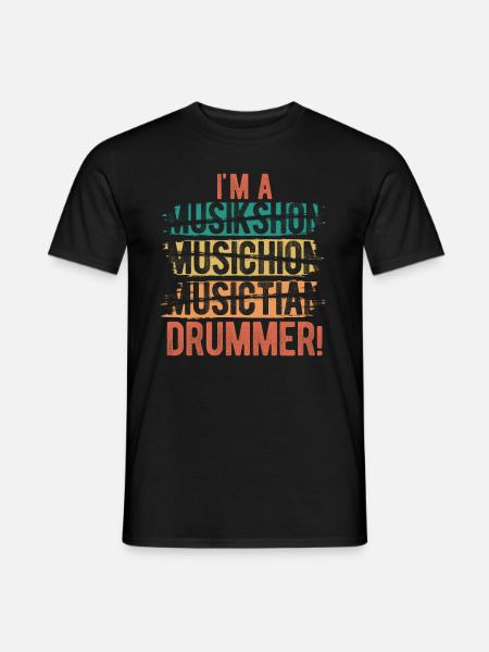 Schlagzeug Spieler Drummer - Männer T-Shirt - Schwarz
