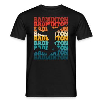 Badminton - Männer T-Shirt - Schwarz - Vorne - AI Model Male 178 light (178cm)