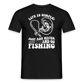 Add Water And Go Fishing - Männer T-Shirt - Schwarz - Vorne - AI Model Male 178 light (178cm)