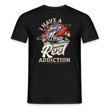 I Have A Reel Addiction - Fishing - Men's T-Shirt - black - Front - AI Model Male 178 light (178cm)