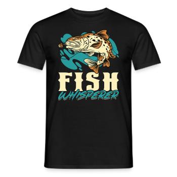 Fish Whisperer - Fishing - Men's T-Shirt - black - Front - AI Model Male 178 light (178cm)