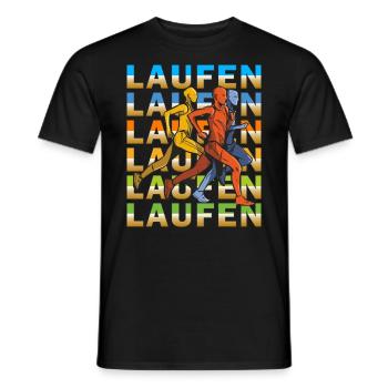 JOGGEN, Laufen - Männer T-Shirt - Schwarz - Vorne - AI Model Male 178 light (178cm)