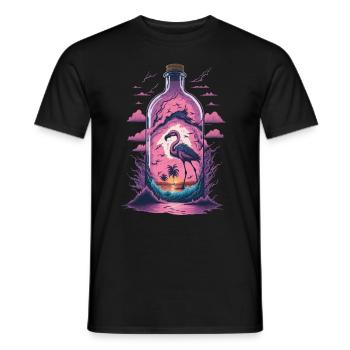 Flamingo - Men's T-Shirt - black - Front - AI Model Male 178 light (178cm)
