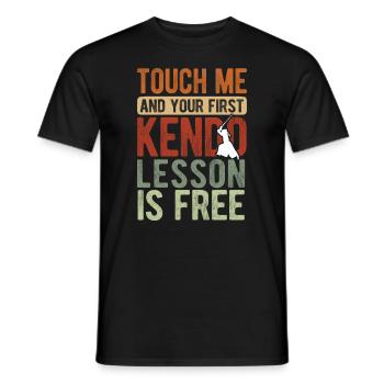 Japanischer Schwertkampf Kendo - Männer T-Shirt - Schwarz - Vorne - AI Model Male 178 light (178cm)
