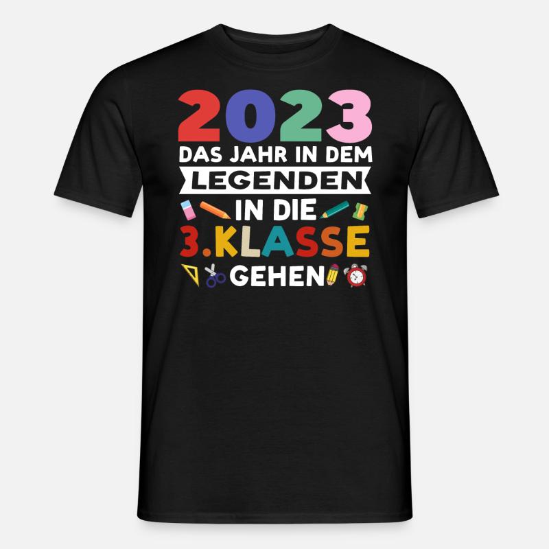 3.Klasse 2023 Anfang Drittklässler Geschenk - Männer T-Shirt - Schwarz