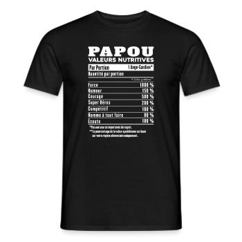 Cadeau papou humour papou valeurs nutritives - T-shirt homme - noir - Devant - AI Model Male 178 light (178cm)