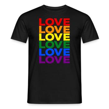 Fierté LGBT Gay Love Arc-en-ciel LGBTQ CSD Cadeau - T-shirt homme - noir - Devant - AI Model Male 178 light (178cm)