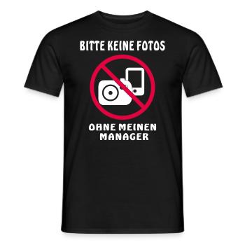 BITTE KEINE FOTOS OHNE MEINEN MANAGER - Männer T-Shirt - Schwarz - Vorne - AI Model Male 178 light (178cm)