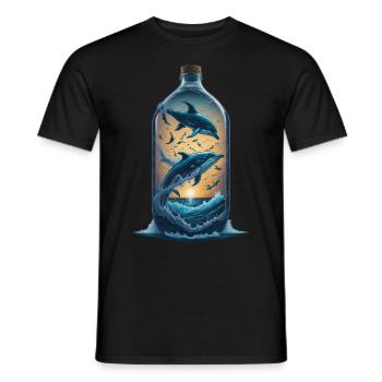 Delfin - Männer T-Shirt - Schwarz - Vorne - AI Model Male 178 light (178cm)