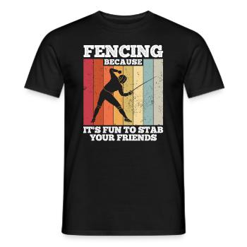 Fechten - Männer T-Shirt - Schwarz - Vorne - AI Model Male 178 light (178cm)