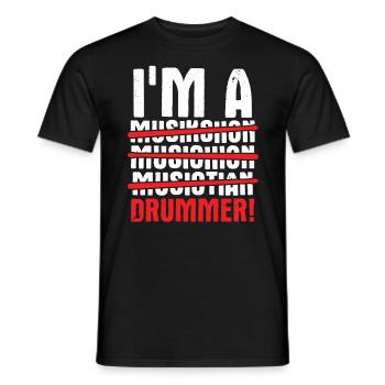 Schlagzeug Spieler Drummer - Männer T-Shirt - Schwarz - Vorne - AI Model Male 178 light (178cm)