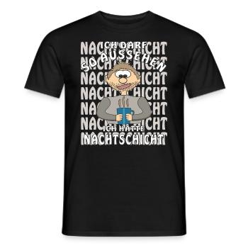 MENSCH COMIC HATTE NACHTSCHICHT - Männer T-Shirt - Schwarz - Vorne - AI Model Male 178 light (178cm)
