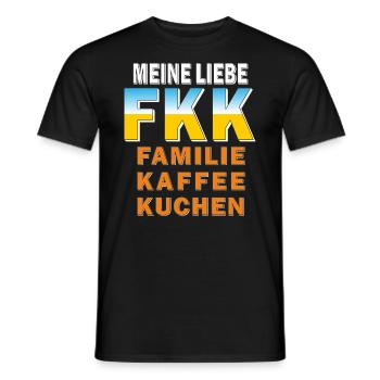 FKK FAMILIE KAFFEE KUCHEN - Männer T-Shirt - Schwarz - Vorne - AI Model Male 178 light (178cm)