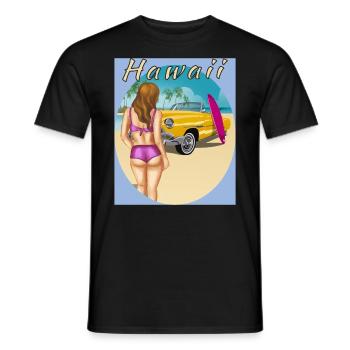 HAWAÏ - T-shirt homme - noir - Devant - AI Model Male 178 light (178cm)