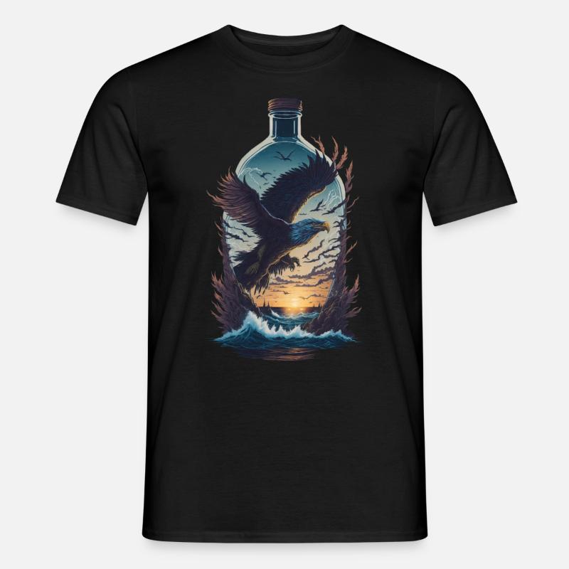 Adler Flasche - Männer T-Shirt - Schwarz