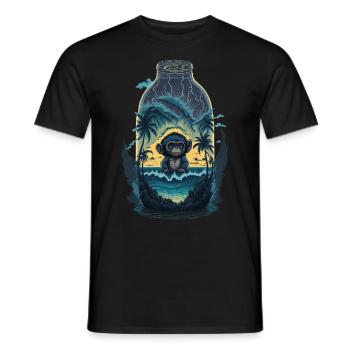 Affe - Männer T-Shirt - Schwarz - Vorne - AI Model Male 178 light (178cm)